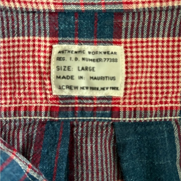 J.Crew Men’s Plaid Button-Down Shirt Long Sleeve Size L - Picture 3 of 4